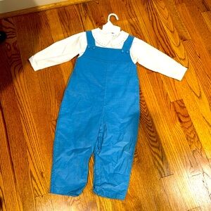 Petit Ami light blue microcord long all with matching long sleeve shirt